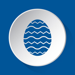 Easter egg with waves - blue icon on white button