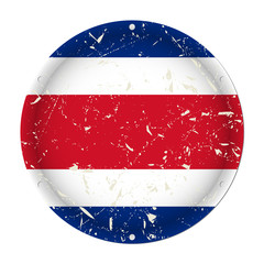 Costa Rica - round metal scratched old flag