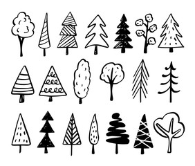 Trees Doodles - Hand Drawn Sketches