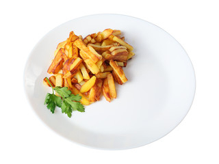 just fried potatoes isolated