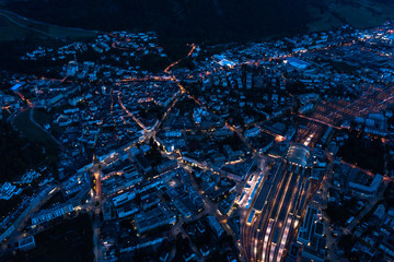 Luftaufnahme Chur bei Nacht