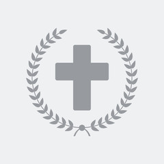 Christian cross and laurel