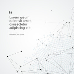 Network connection lines and dots on gray background