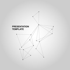 Vector banner design with geometric connected lines and dots