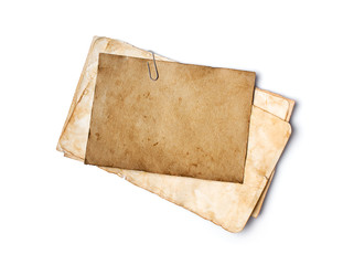Blank old yellowed paper mockup for vintage photos or postcards