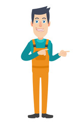 Worker pointing something beside of him