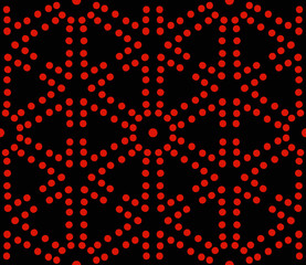 Coral dots with black background pattern