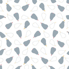 seamless hand drawn pattern with pear