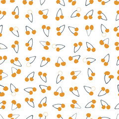 seamless pattern with hand drawn cherry
