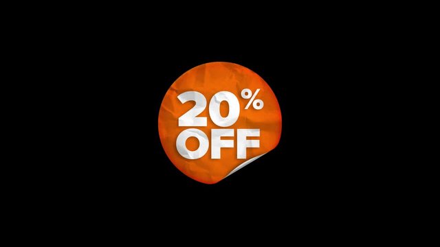 Discount sticker 20 percent off orange and white