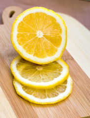 Orange ripe on the board.