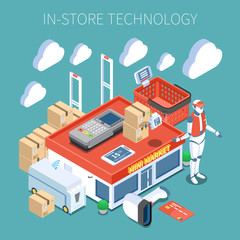 Obraz premium Shop Technology Isometric Composition