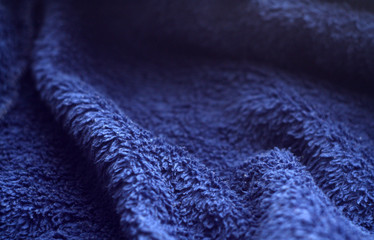 Blue color sack cloth texture with blur effect.