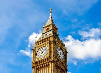 Fototapeta na wymiar Big Ben tower closeup, London, UK