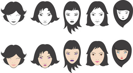 Doll womens faces incons