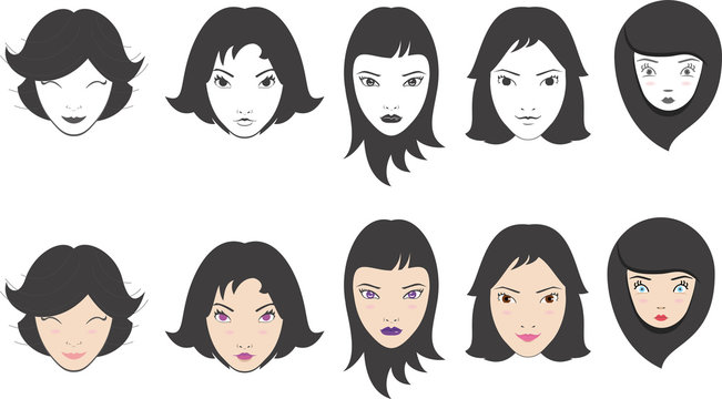 Doll womens faces incons