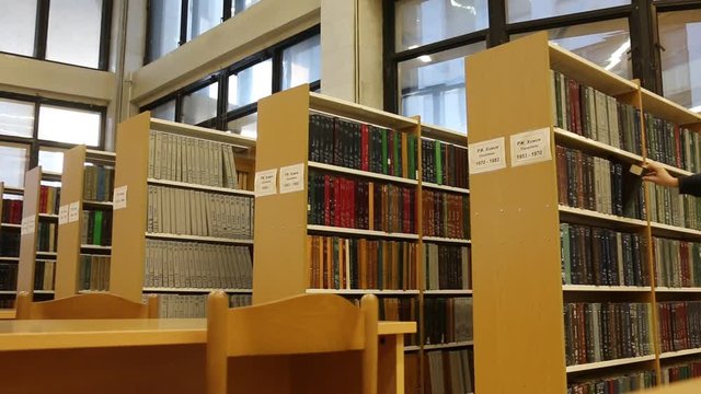 book selection in the library