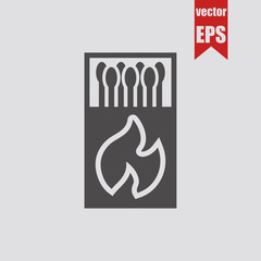 Matches in the box icon.Vector illustration.	