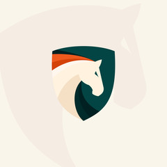 animal logos with a combination of shields, a modern logo