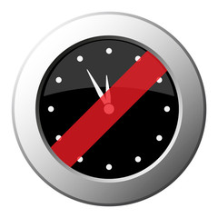 last minute clock - ban round metal button
