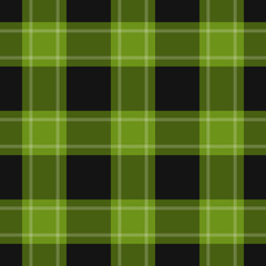 seamless black, green tartan with white stripes