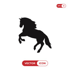 Horse jumping vector icon