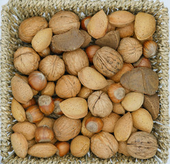 Photography of multiple types of nuts in a basket