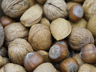 Organic nut mix closeup