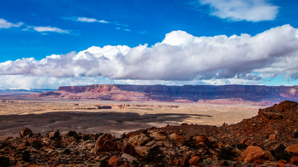 Th stunning Vermillion Cliffs in Northern Arizona with clouds 