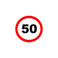 Sign 50 in the circle