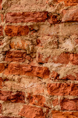 Brick texture. Old brick wall of the renovated house.