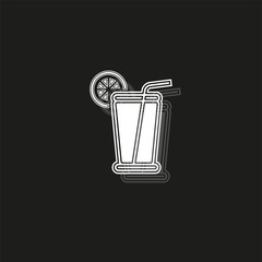fresh juice icon, vector cold tropical juice