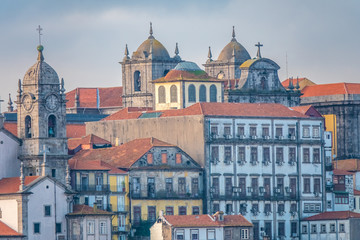 Obraz premium Porto, second-largest city in Portugal. Located along the Douro river estuary in Northern Portugal. Its historical core is a UNESCO World Heritage Site