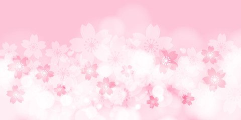 Cherry Blossom, Pink Background, Vector Graphics	