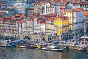 Fototapeta na wymiar Porto, second-largest city in Portugal. Located along the Douro river estuary in Northern Portugal. Its historical core is a UNESCO World Heritage Site