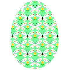 Blue Easter egg with butterfly pattern