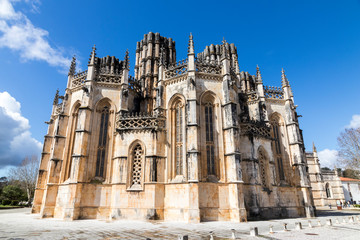 Fototapeta na wymiar The Monastery of Santa Maria da Vitoria in Batalha, one of the most important Gothic places in Portugal. A World Heritage Site since 1983