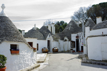 ALBEROBELLO, APULIA, ITALY - MARCH 29th, 2018: Alberobello is a small town in the south of Italy....