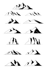 Naklejka premium Vector Mountain set illustration.