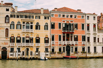 Venice, beautiful romantic italian city on sea with great canal and gondolas, Italy. The main canal at Venice in Italy.