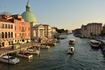 View over the Grand Canal. The main canal at Venice in Italy.