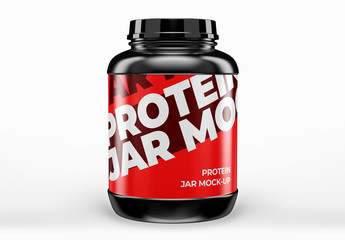 Large Protein Jar Mockup