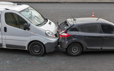 Auto accident involving two cars