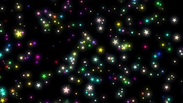 Rotating Starfield Five Pointed Stars Colorful Abstract Motion Background Loop 1