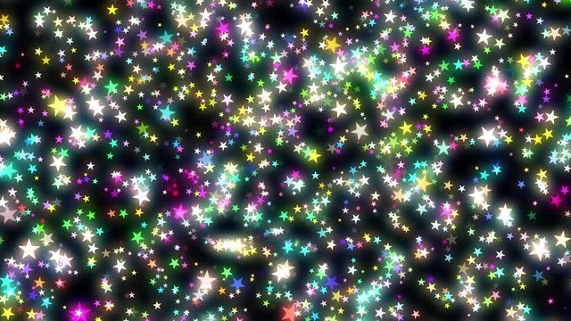 Rotating Spinning Colorful Five Pointed Stars Abstract Motion Background Loop 1