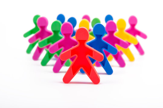 human figures crowd people. Business concept idea, one for all teamwork. Creative, innovation. on white background isolated.