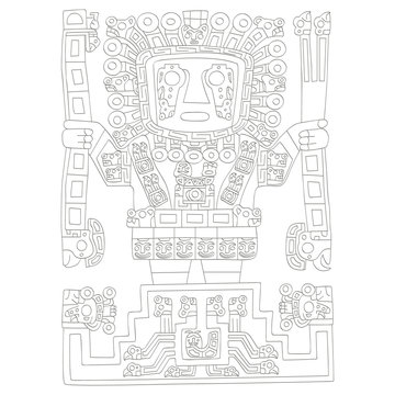 vector icon with Viracocha great creator god in Inca mythology