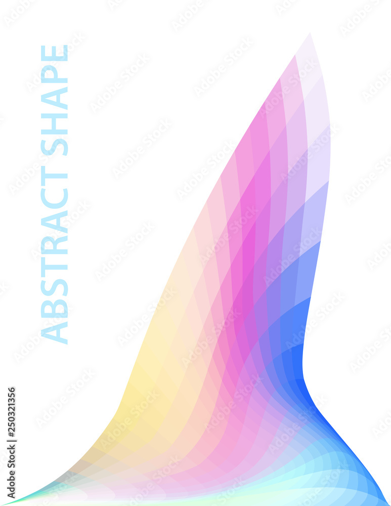 Poster Abstract triangular multicolor shape. Vector graphics