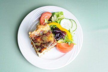 Quiche and Side Salad - Gourmet Dinner
