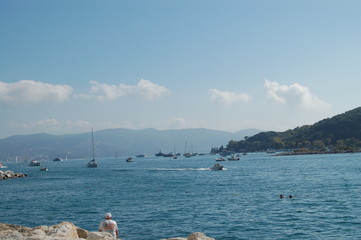 Blick auf die italienische Riviera von Portovenere